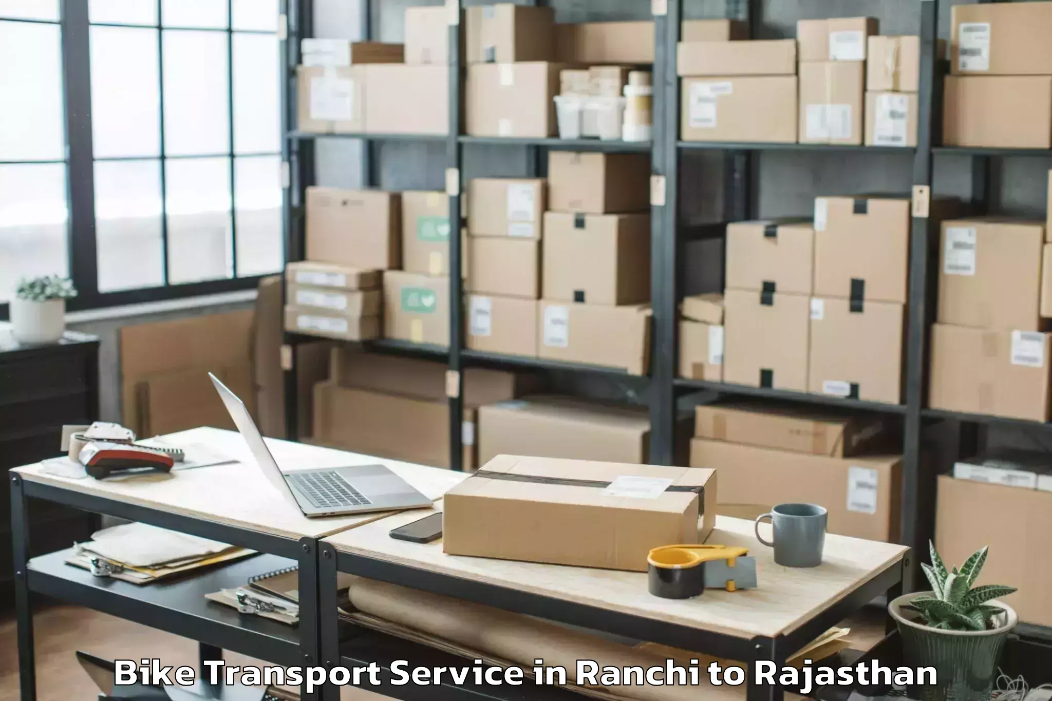 Efficient Ranchi to Udaipur Bike Transport